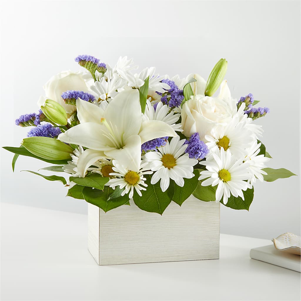 Beyond Blue Box Bouquet – Blossom Shop, Traverse City MI