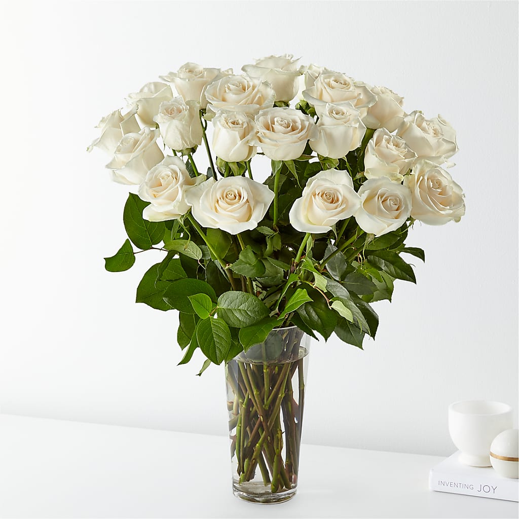 Long Stem White Rose Bouquet – Blossom Shop, Traverse City MI