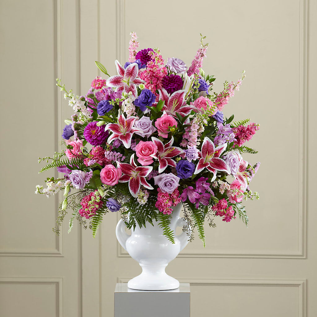 Peaceful Tribute Arrangement – Blossom Shop, Traverse City MI