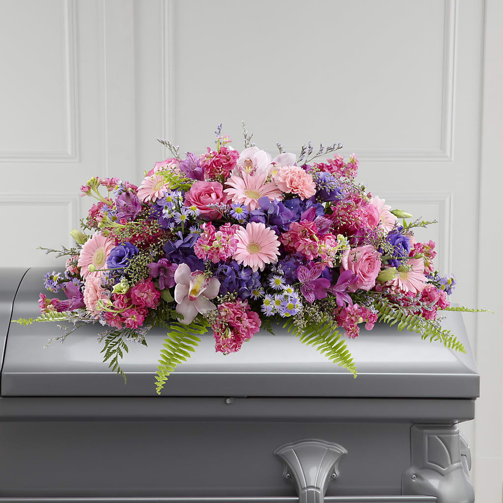 Glorious Garden Casket Spray – Blossom Shop, Traverse City MI