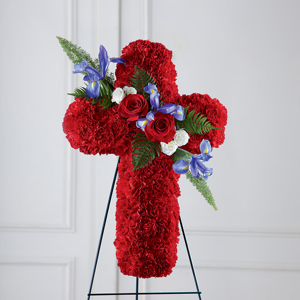 Faithful Hero Floral Cross – Blossom Shop, Traverse City MI