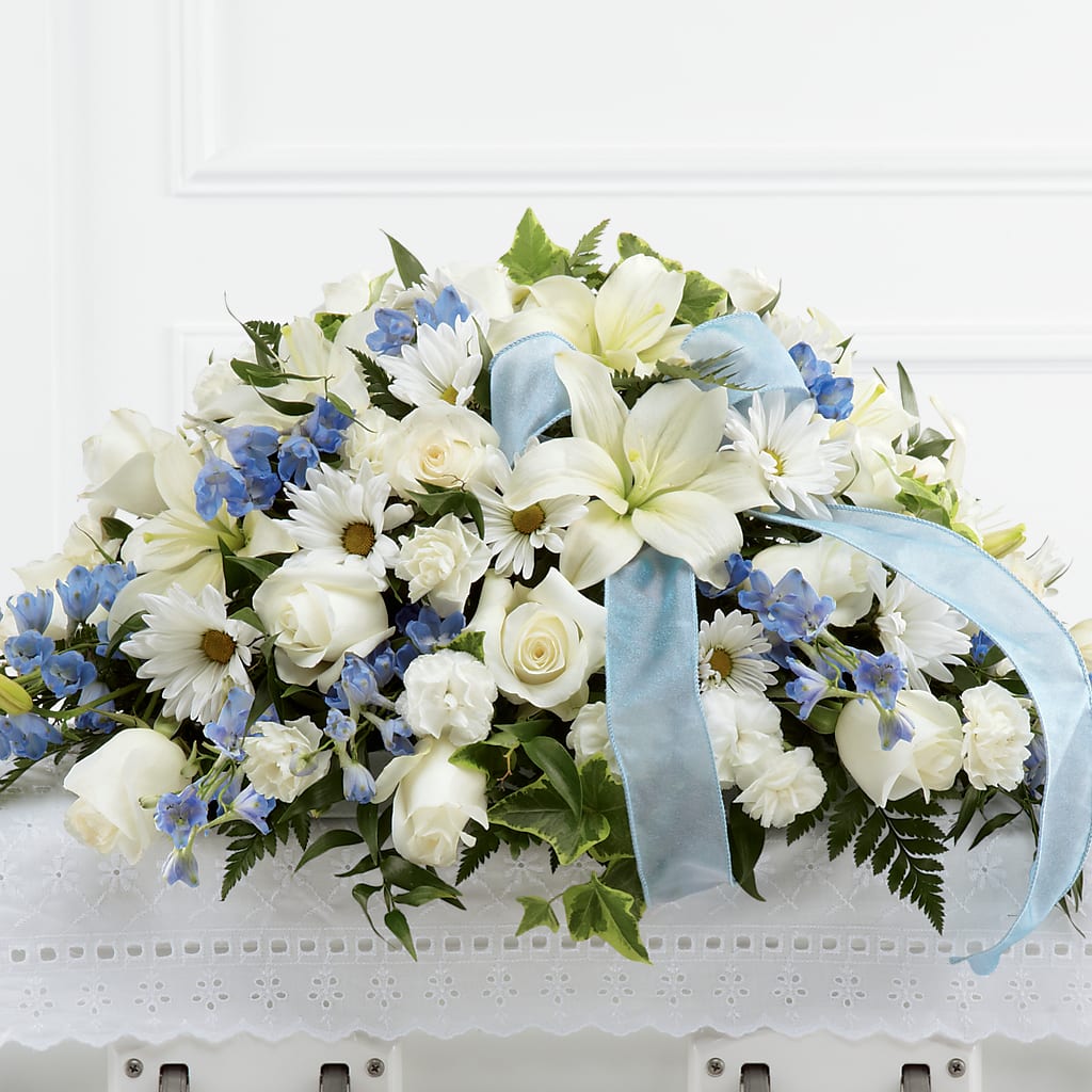 Tender Treasure Casket Spray – Blossom Shop, Traverse City MI