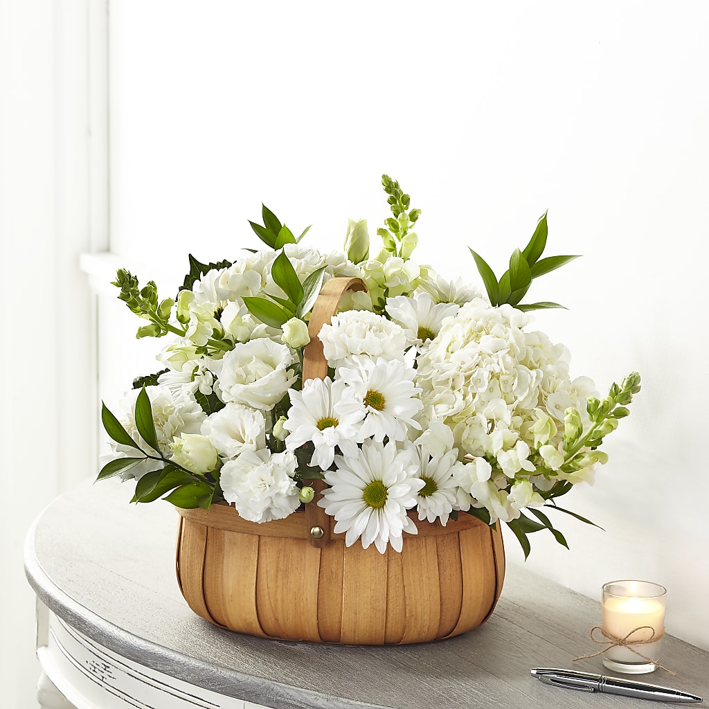 Pure Ivory Basket – Blossom Shop, Traverse City MI
