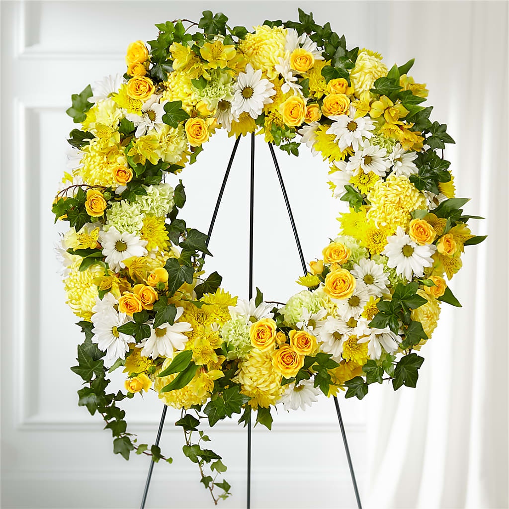 Golden Remembrance Wreath – Blossom Shop, Traverse City MI