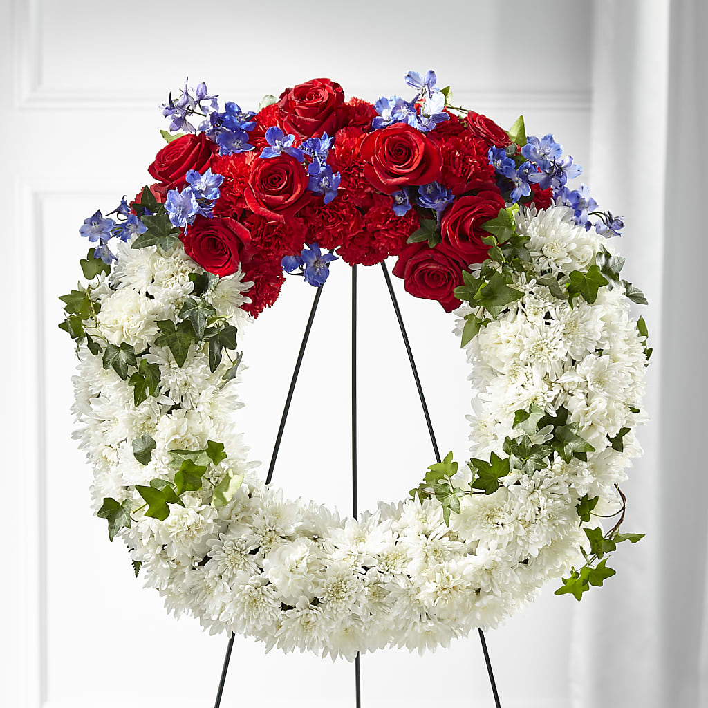 Patriotic Passion Wreath – Blossom Shop, Traverse City MI