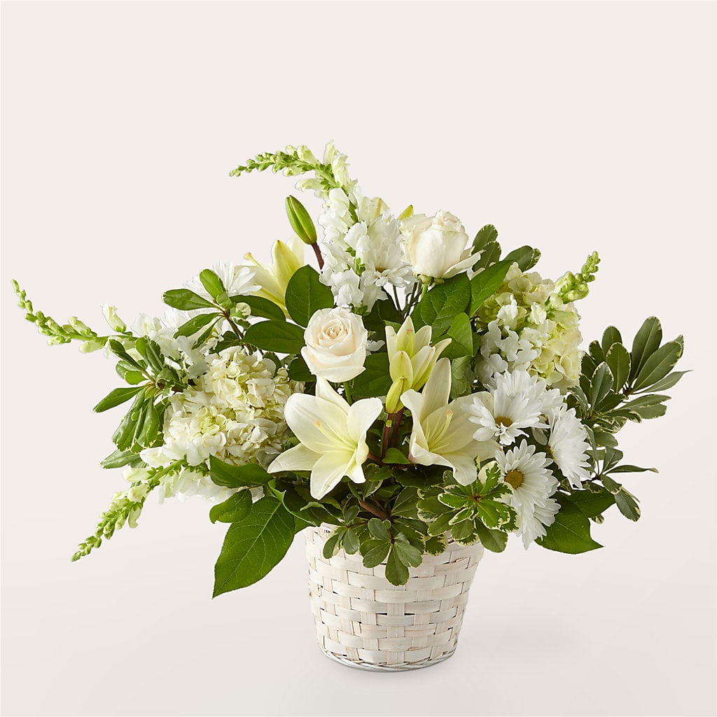 Ivory Elegance Floral Basket – Blossom Shop, Traverse City MI