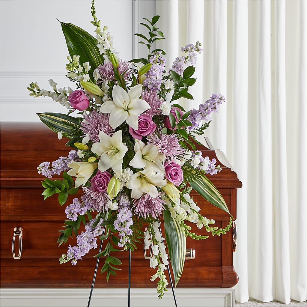 Grateful Hearts Standing Spray – Blossom Shop, Traverse City MI