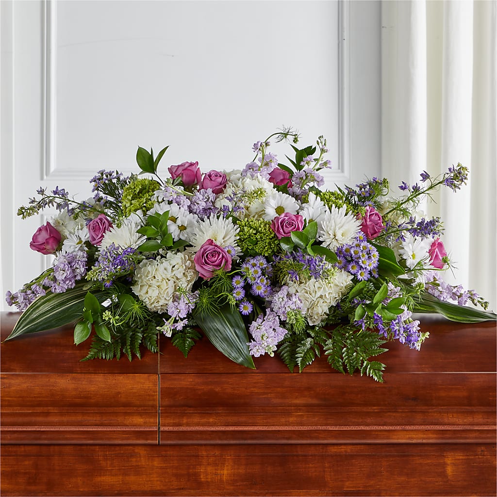 Meadows of Serenity Casket Spray – Blossom Shop, Traverse City MI