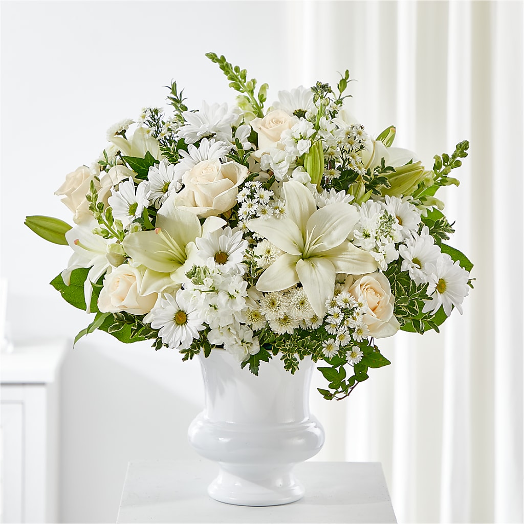 Uplifting Urn Arrangement – Blossom Shop, Traverse City MI