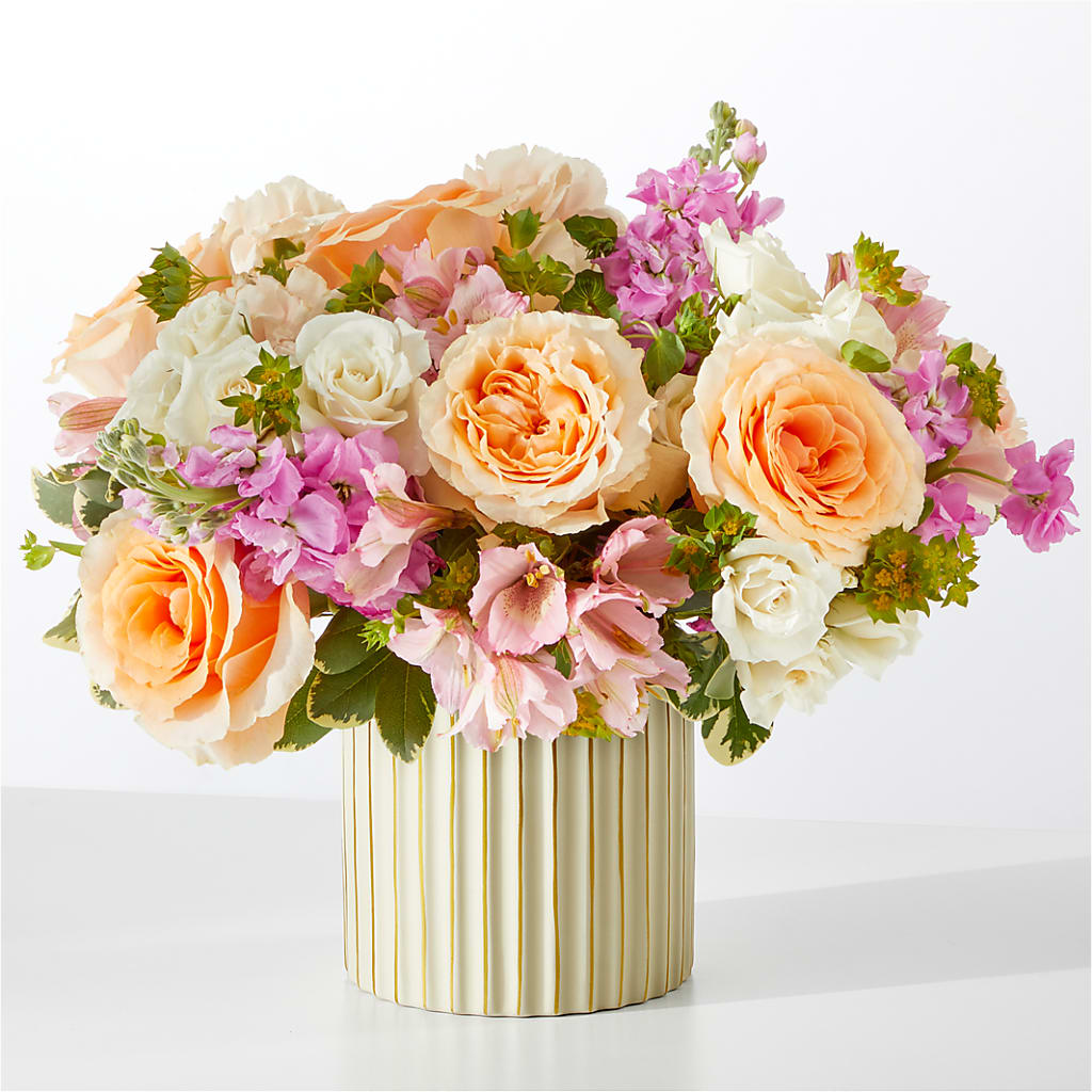 Paradise Bouquet with Ivory Vase – Blossom Shop, Traverse City MI