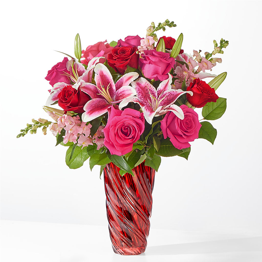 Always You Bouquet with Luxe Swirl Vase – Blossom Shop, Traverse City MI