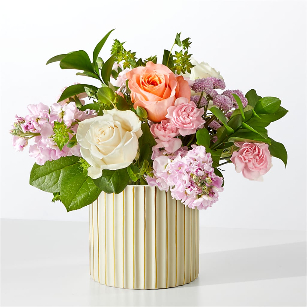 French Market Bouquet with Ivory Vase – Blossom Shop, Traverse City MI