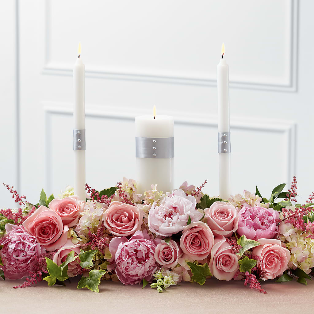 Worldwide Romance Unity Candle Arrangement – Blossom Shop, Traverse City MI