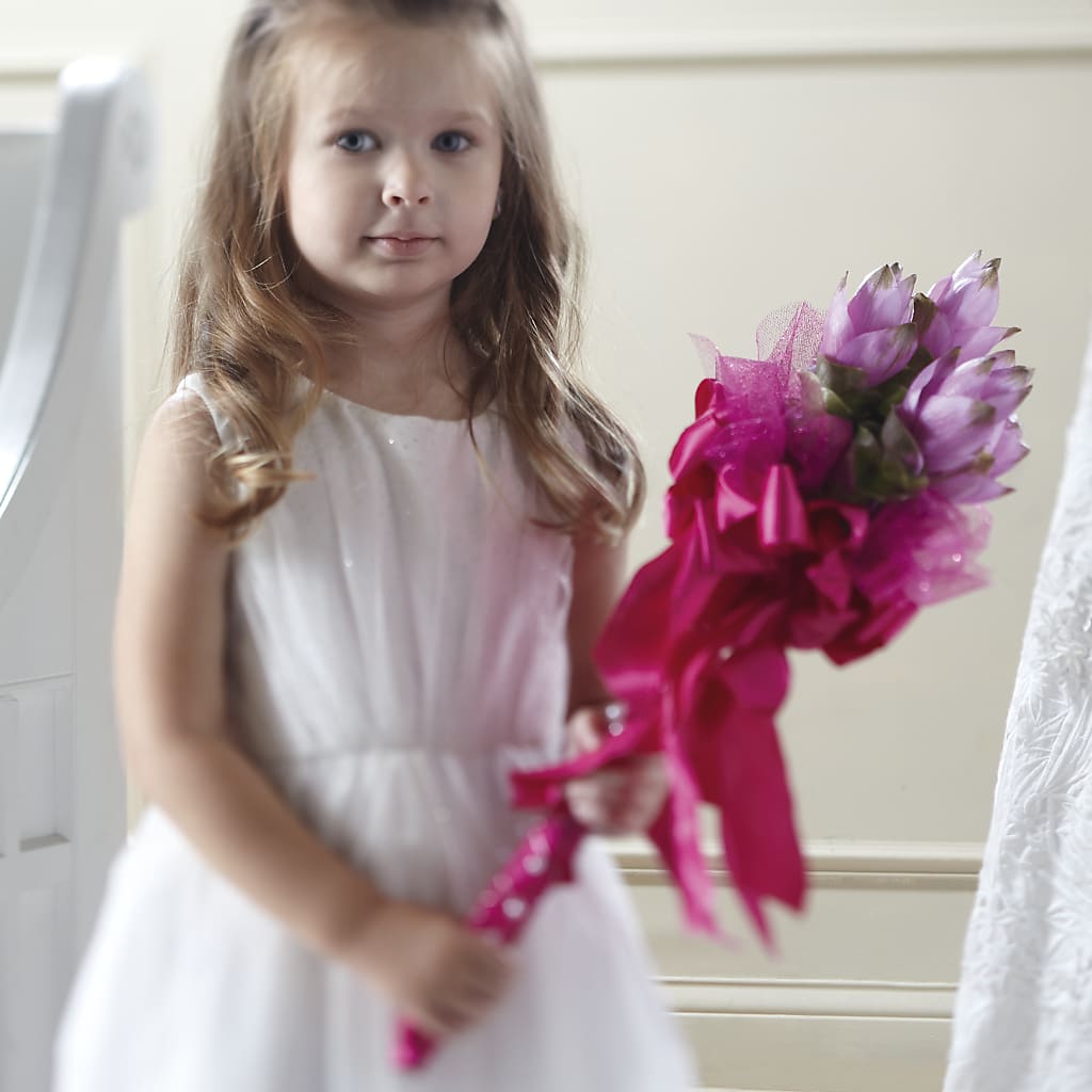 Sparkle Pink Flower Girl Bouquet – Blossom Shop, Traverse City MI