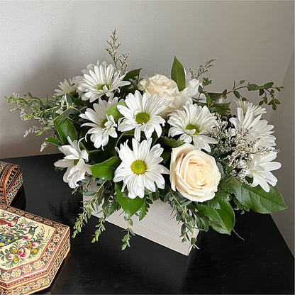 Fresh Linen Box Bouquet –  Blossom Shop, Traverse City MI