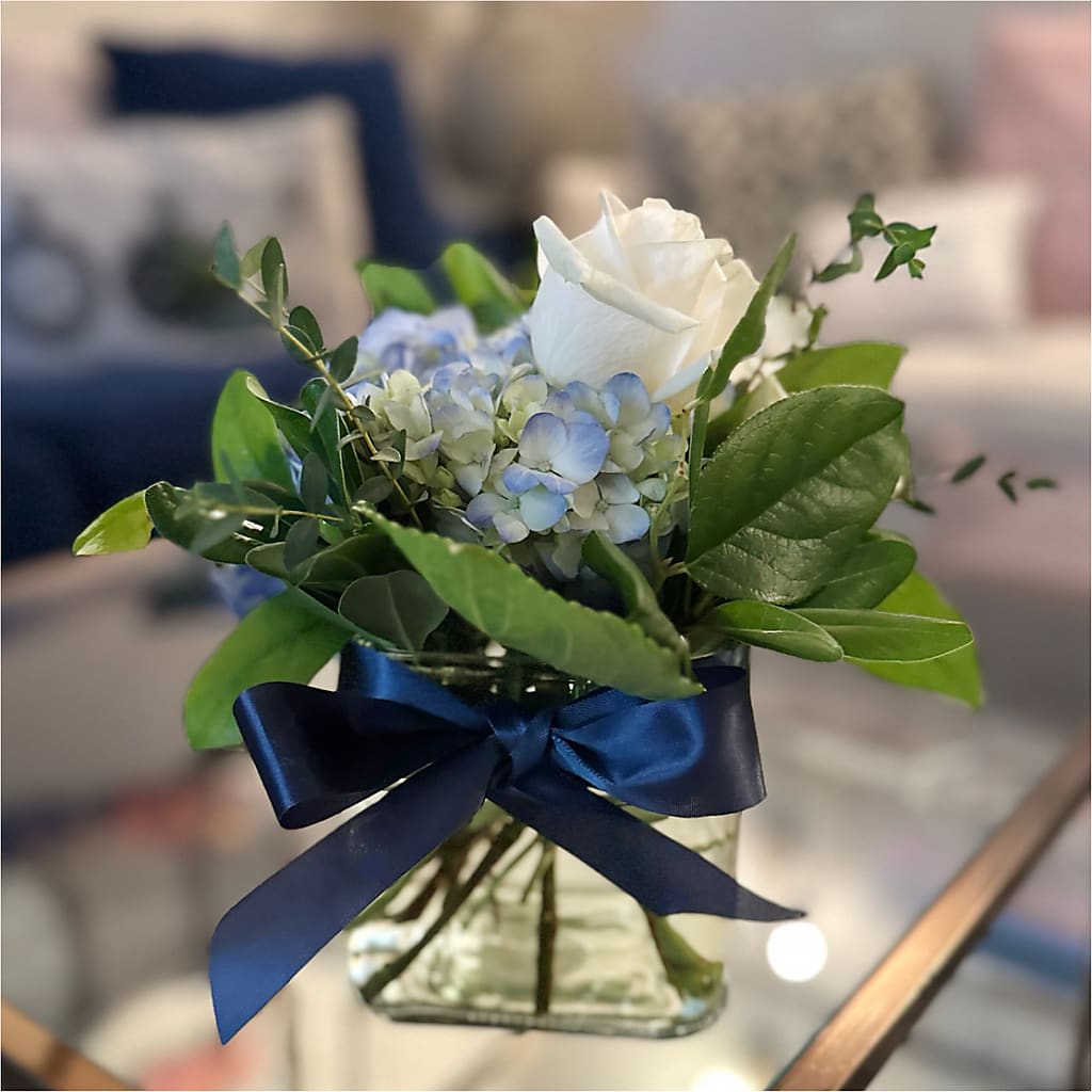 Sky Blue Delight Bouquet –  Blossom Shop, Traverse City MI