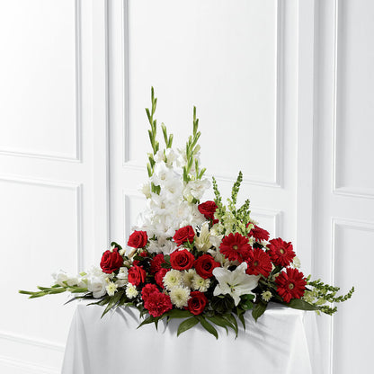 Crimson & White Arrangement –  Blossom Shop, Traverse City MI