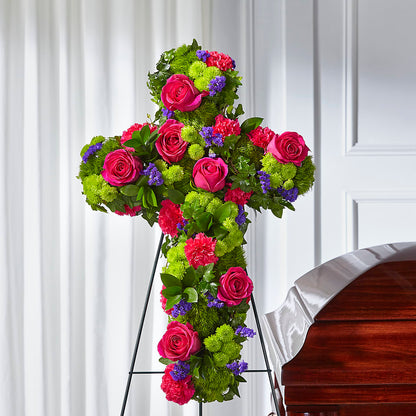 Tribute Rose Floral Cross –  Blossom Shop, Traverse City MI