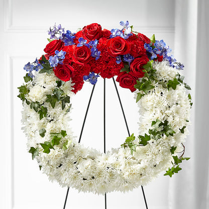 Patriotic Passion Wreath –  Blossom Shop, Traverse City MI
