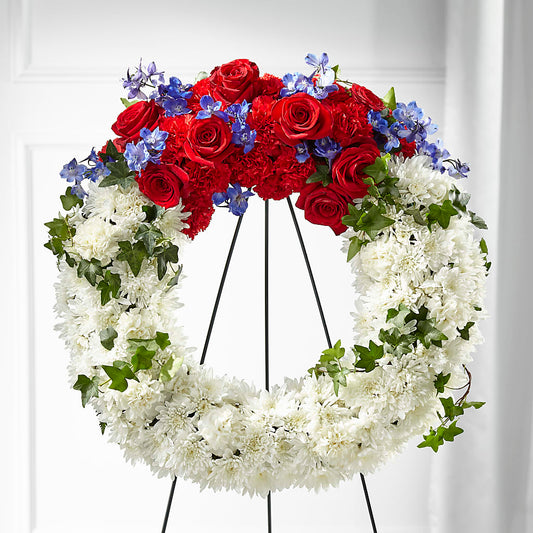 Patriotic Passion Wreath –  Blossom Shop, Traverse City MI