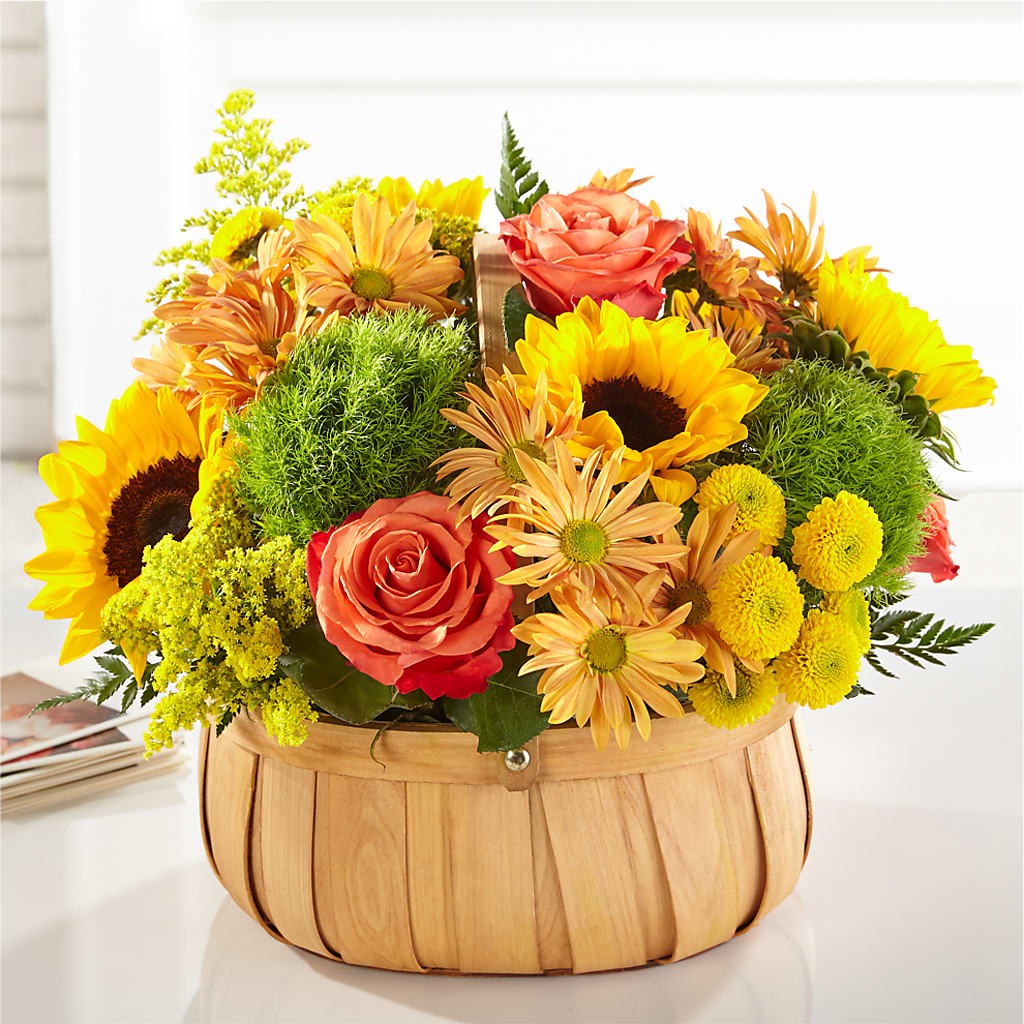 Harvest Sunflower Basket –  Blossom Shop, Traverse City MI