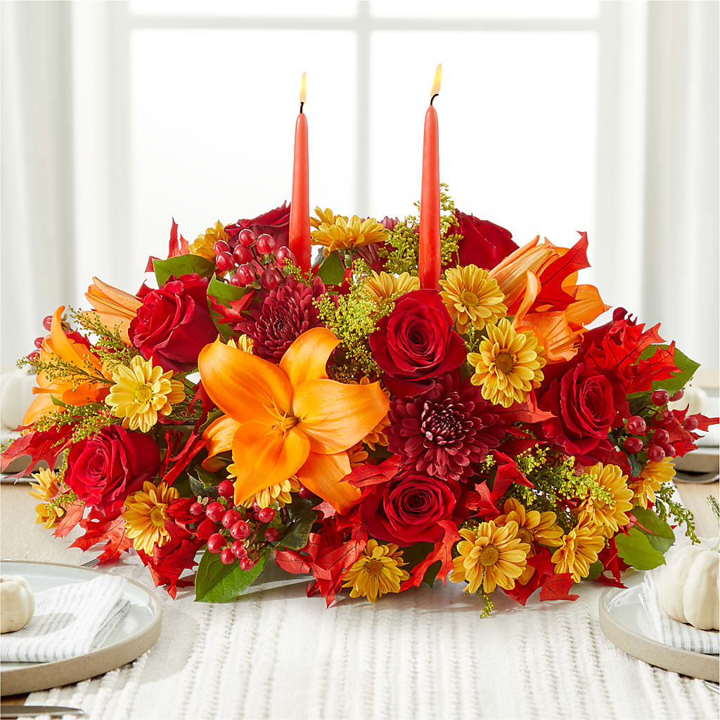 Autumn's Embrace Centerpiece –  Blossom Shop, Traverse City MI