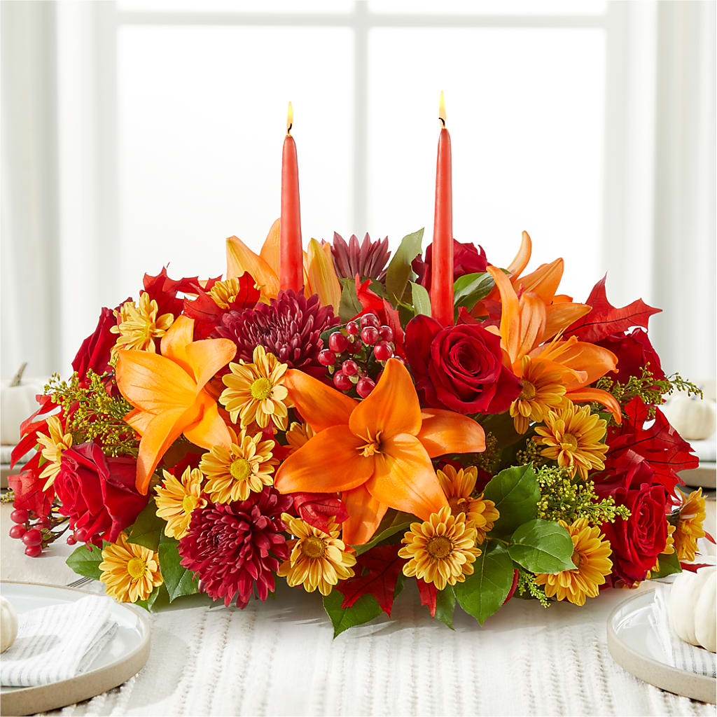 Autumn's Embrace Centerpiece –  Blossom Shop, Traverse City MI