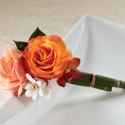 Sunset Dream Boutonniere –  Blossom Shop, Traverse City MI