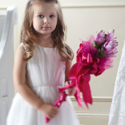 Sparkle Pink Flower Girl Bouquet –  Blossom Shop, Traverse City MI