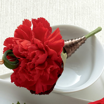 Red Carnation Boutonniere –  Blossom Shop, Traverse City MI
